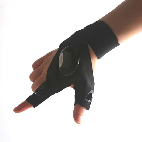 LED Flashlight Gloves Hand Free Finger Lights Gloves Runner Light - Picture 4 of 7